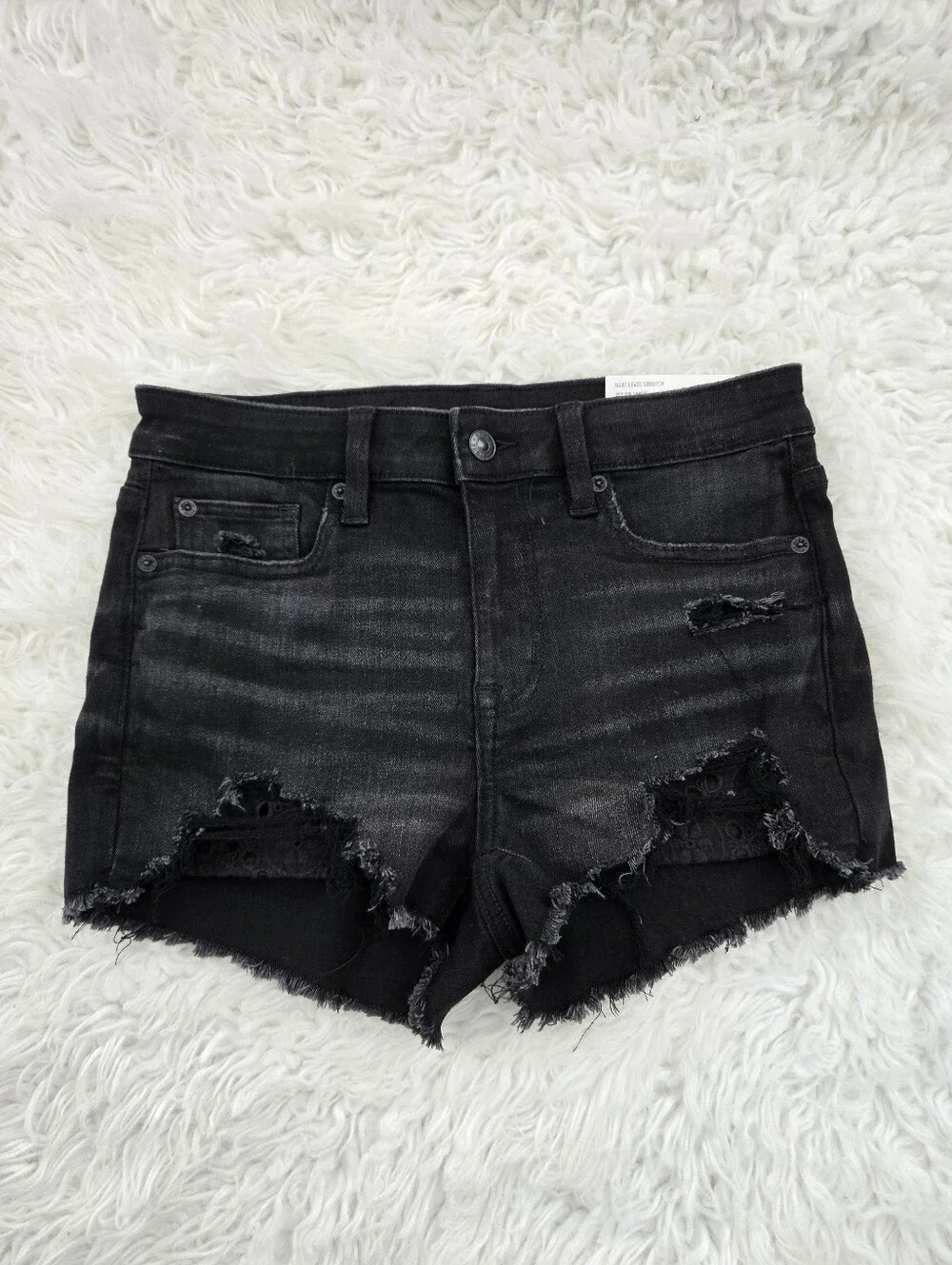 American Eagle Next Level Stretch High Rise Shortie. Black. Size 4. New.